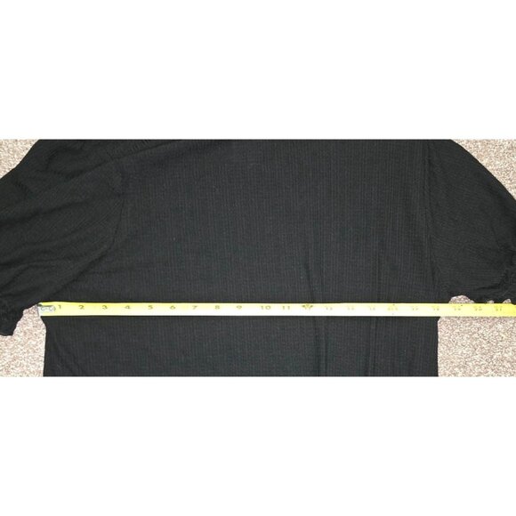 Black Plus Size 3X Short Sleeve High Neck Ruffle Hem Bodysuit By Polly & Esther - Picture 5 of 5